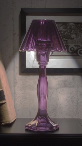 PURPLE CRYSTAL CANDLE LAMP W SHADE
