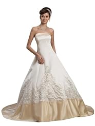 Strapless Applique Beaded Satin Spring Fall Winter   Ball Gown  Dress with a Court Train 