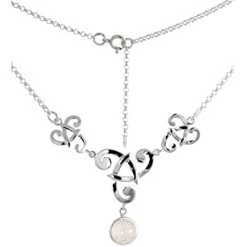 Sterling Silver 16 Celtic Necklace, w Bezel Set Brilliant Cut Natural... by Sabrina Silver