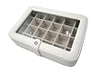 "Elaine" Mele & Co. Faux Leather Crystal Jewelry Box with 24 Sections in Ivory