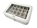 Mele Faux Leather Crystal Jewelry Box with 24 Sections in Ivory