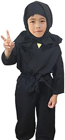 Child's Black Ninja Uniform Kids XXL (130 -140cm: Height, Black)
