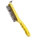 Rubbermaid Commercial FG9B4200 Wire Brush with Scraper and Short Angular Handle, Steel Bristles, 4 x 17 Bristle Pattern, 11" Length, Gray