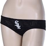 NCAA Chicago White Sox Ladies Black Super Burnout Hipster Panties (Large)