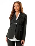 A Pea in the Pod: Belted Bi-stretch Suiting Maternity Jacket