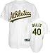 Andrew Bailey Jersey: Adult 2009 Majestic Home White Replica #40 Oakland Athletics Jersey - X-Large