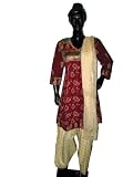 Designer Red Cotton Indian Traditional Salwar Kameez with Dupatta Fashion Dresses M