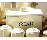 CREAM BREAD BIN TRADITIONAL METAL RETRO STYLE