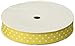 Schiff Ribbons 44501-3 5/8-Inch Grosgrain Fashion Polka Dot Ribbon, 10-Yard, Yellow/White