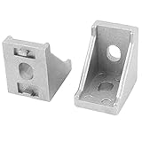 uxcell　アングルブラケット　金属　シルバートーン　90度直角　20mm x 20mm　2個入り