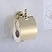 Leyden Gold Toilet Paper Holder, Brass Tissue Roll Holder Wall Mount Bathroom Toilet Roll Storage with Cover Waterproof