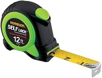 Komelon Premium 12 ft Tape Measure, Self Lock, Push Button Retrieval, SL2812

