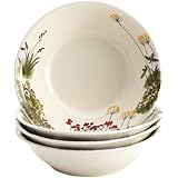 Paula Deen Signature Dinnerware Southern Rooster 4-Piece Stoneware Soup and Pasta Bowl Set