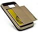 Bastex Samsung Galaxy S7 Case, Hybrid Black Rubber Silicone Cover Gold Hard Plastic Hidden Credit Card Cash Id Holder Slot Case for Samsung Galaxy S7 G930