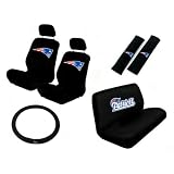 11 Piece NFL Auto Interior Gift Set - New England Patriots - A Set of 2 Seat Covers,... by A P Products