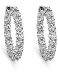 2.00 ct Round Cut Diamond Hoop Huggie Earrings