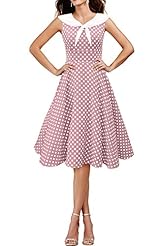 Polka Dot Print Flared-Skirt  Dress