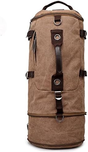 Men Vintage Canvas Backpack Rucksack Laptop Shoulder Outdoor Duffle Bag Large One (Brown)