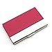 Partstock(TM) Litchi Profile PU Leather & Stainless Steel Business Name Card Holder Wallet Credit Card ID Case/Holder 22 Name Cards Case.(Rose Red)
