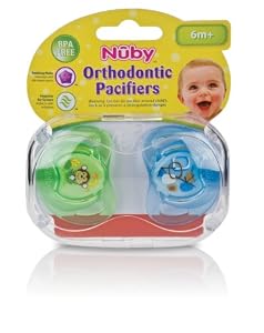 Nuby 2-Pack Prism Orthodontic Pacifiers, 12 Months