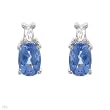 High Quality Earrings With 1.05ctw Genuine Topazes Made in White Gold Length 9mm