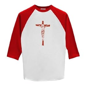 Christ On Cross - Raglan 3 4 Sleeve T-Shirt