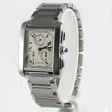 Cartier Mens Tank Francaise Cronograph Stainless Steel