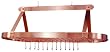 48 x 18 Oval Satin Copper Pot Rack w/16 Hooks