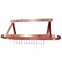 48 x 18 Oval Satin Copper Pot Rack w/16 Hooks