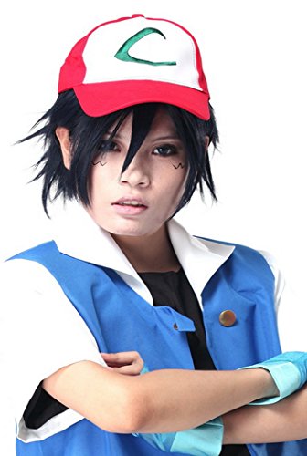 XCOSER Adult Ash Ketchum Hat Cap Cosplay Accessory C Logo