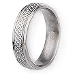 Ridged Edge Polished Titanium Ring (6.0 mm) With Wood Box - Sizes 8-12