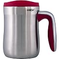 Senja Desktop Mug - Stainless Steel/ Red