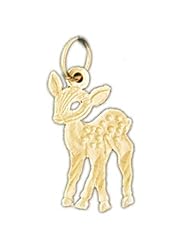 Dazzlers Solid 14k Gold Gazelle Charm Pendant Available in three colors from jewelsberry (weights: 0.7 grams only)