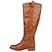 Brinley Co. Womens Regular and Wide-Calf Knee-High Ankle-Strap Riding Boot