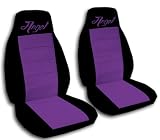 Black and purple "Angel" seat covers for a 2012 Chevrolet Cruze with side airbags.