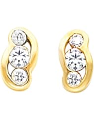 Pair of 18K Yellow Gold Diamond Earrings - 0.55 Ct. -- LIFETIME WARRANTY
