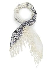 Indigo Collection Lightweight Dragonfly Print Lace Scarf