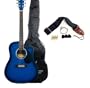 Beginner 38 Inch Blue Acoustic Guitar with Gig Bag and Accessories