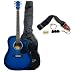 Beginner 38 Inch Blue Acoustic Guitar with Gig Bag and Accessories