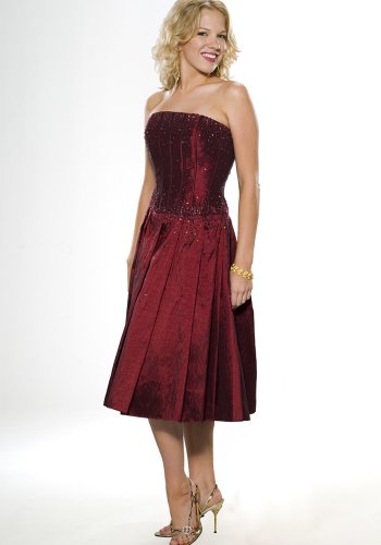 Short Party Dress by Sean Collection Strapless Beaded Cocktail Dress (50080) WINE