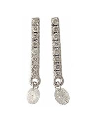 14K White Gold Diamond Dashing Diamonds Earrings