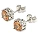 Sterling Silver 6mm Round Champagne Cubic Zirconia Stud Earrings by Charles Winston