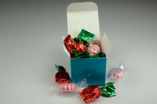 Turquoise 2" X 2" X 2" Glossy Wedding Favor Candy Gift Box - Pack of 50