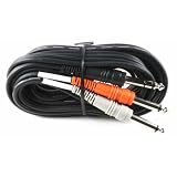 1/4 Inch Male to two 1/4 Inch Male - 3 Foot Y cable splitter