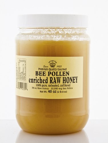 RAW HONEY ENRICHED WITH BEE POLLEN 40-OZ