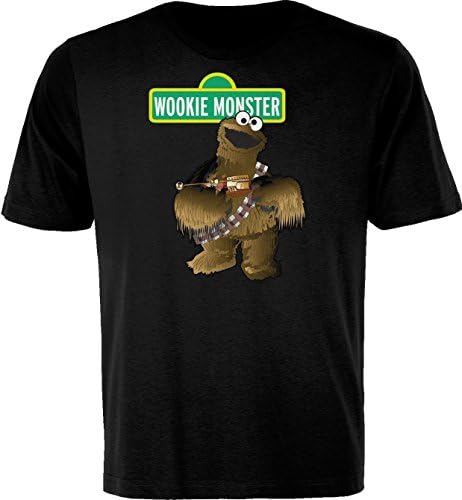 BSW Men's Wookie Monster Cookie Star Wars Theme Shirt 5XL Black
