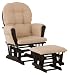 Stork Craft Hoop Glider and Ottoman Set, Black/Beige
