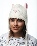 DeLux Lamb White Wool Pilot Animal Cap/Hat - Limited Edition