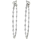 41b4LgNYjWL. SL160  14K White Gold Diamond Hoop Earrings   1.50 Ct.
