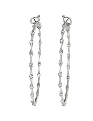 14K White Gold Diamond Hoop Earrings - 1.50 Ct. -- LIFETIME WARRANTY
